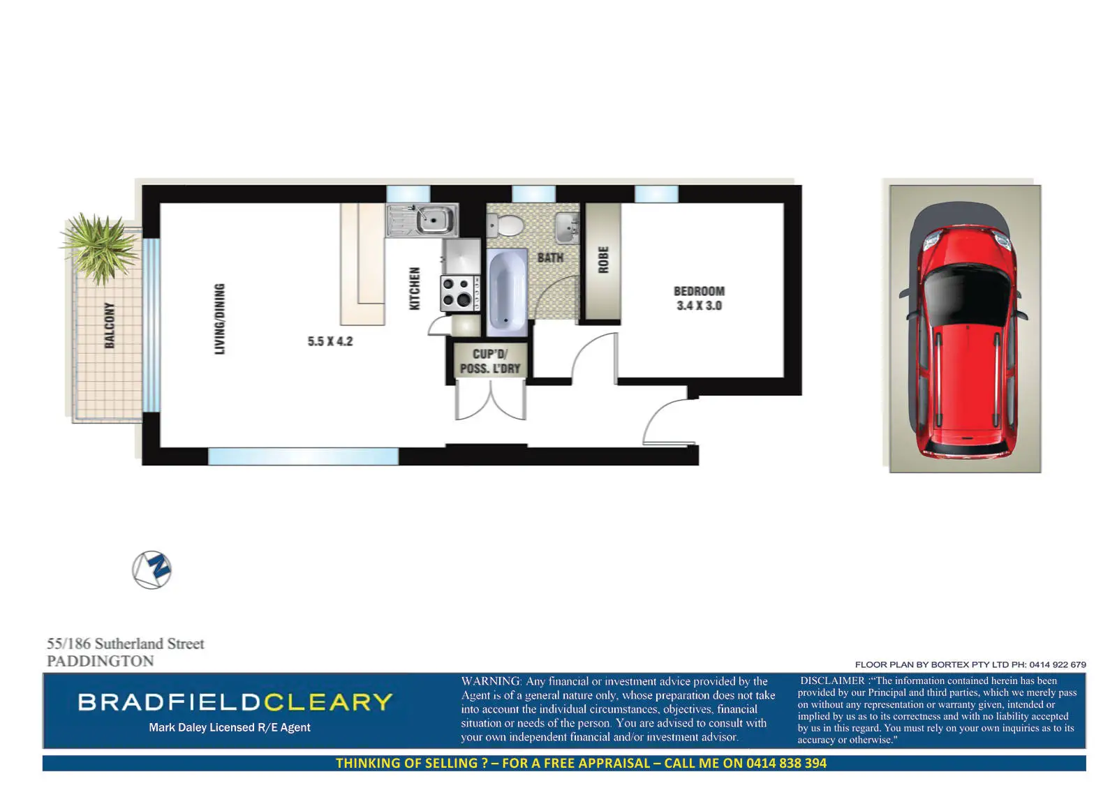 55/186 Sutherland Street, Paddington Sold by Bradfield Badgerfox - image 1