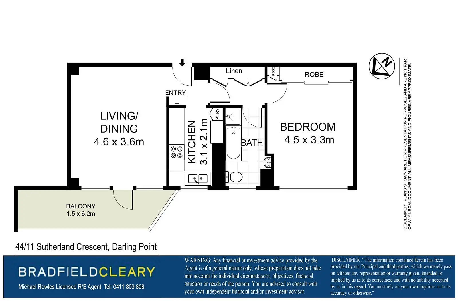 44/11 Sutherland Crescent, Darling Point Sold by Bradfield Badgerfox - image 1
