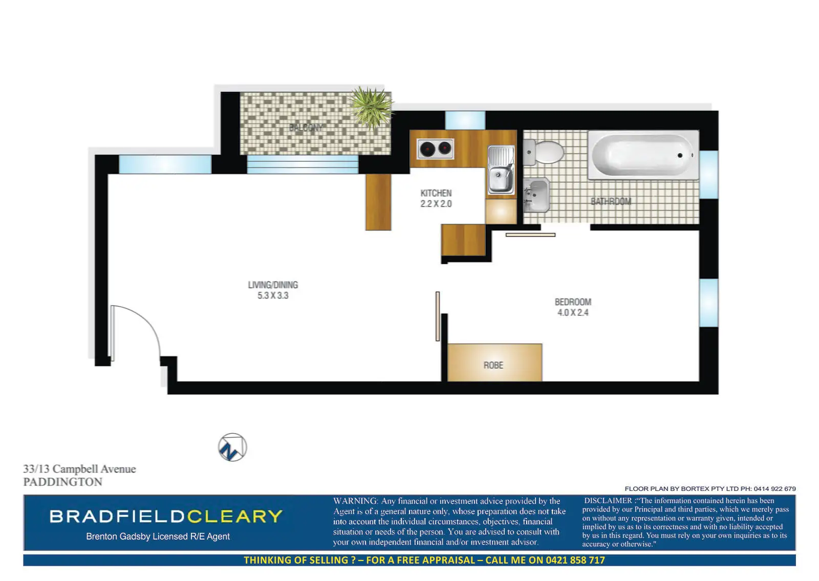 33/13 Campbell Avenue, Paddington Sold by Bradfield Badgerfox - image 1