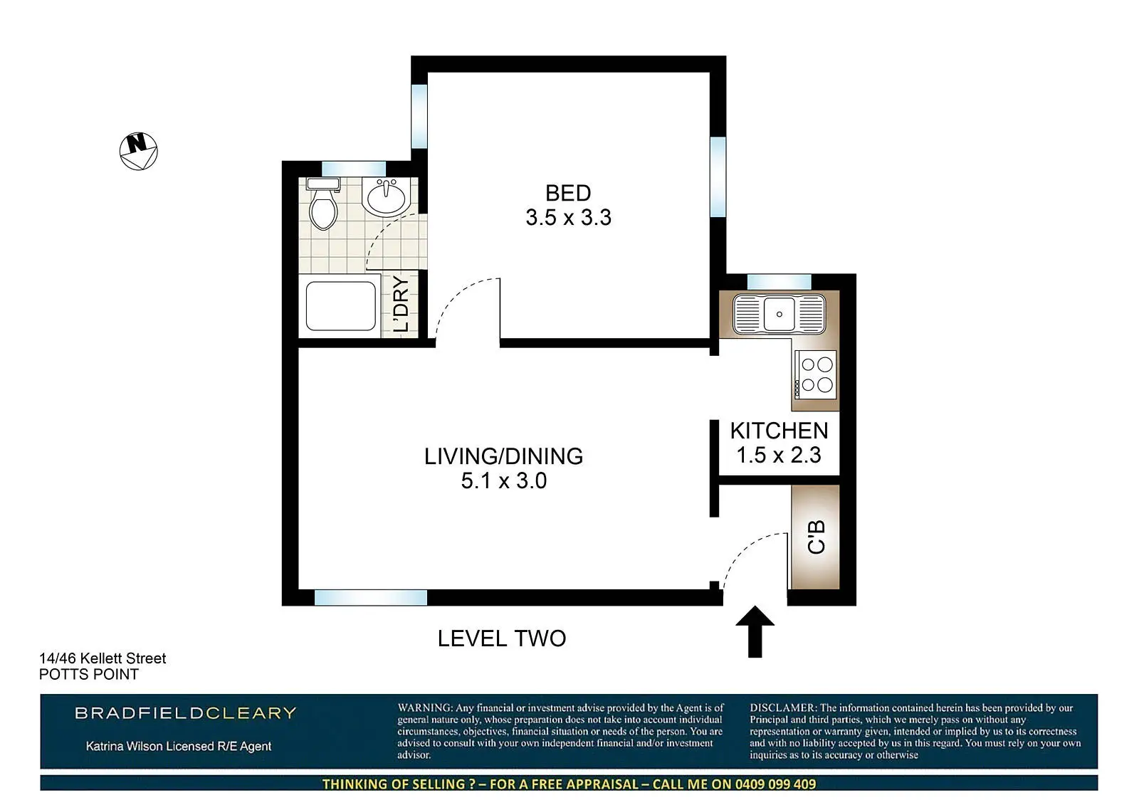 14/46 Kellett Street, Potts Point Sold by Bradfield Badgerfox - image 1