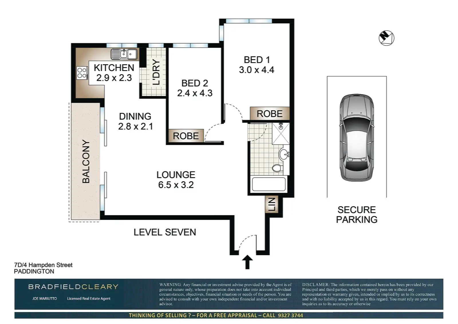 7D/4 Hampden Street, Paddington Sold by Bradfield Badgerfox - image 1